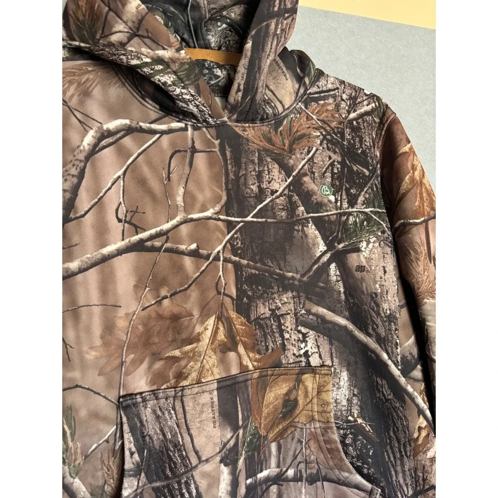 Realtree AP Camo Hoodie Kids‎ Large Forest Hunting Fleece Pullover Sweatshirt